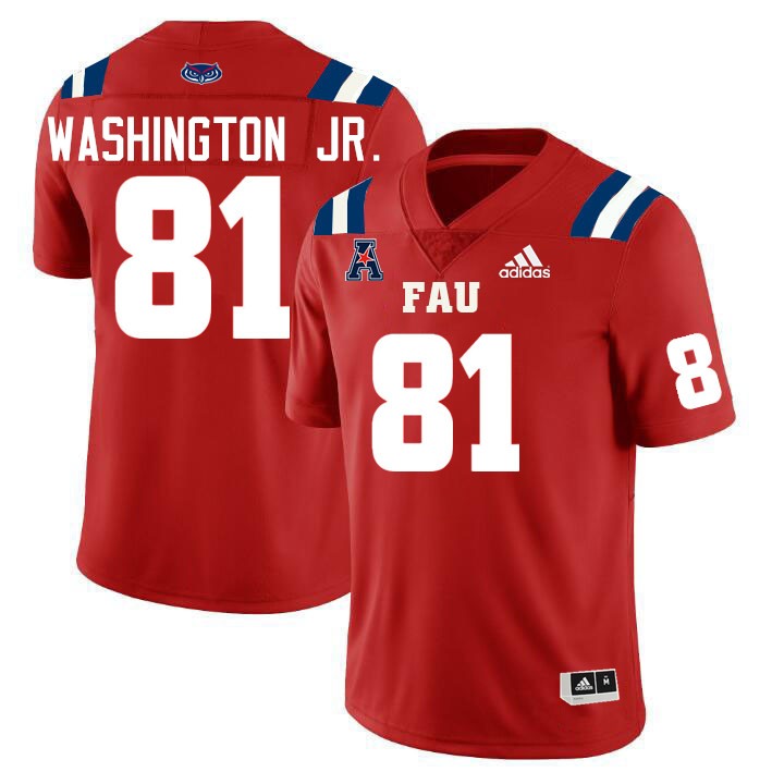 Florida Atlantic Owls #81 Leon Washington Jr. College Football Jerseys Stitched-Red